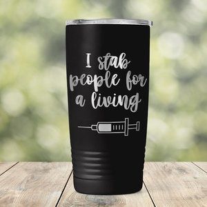 I Stab People for a Living Funny RN Nurse coffee mug